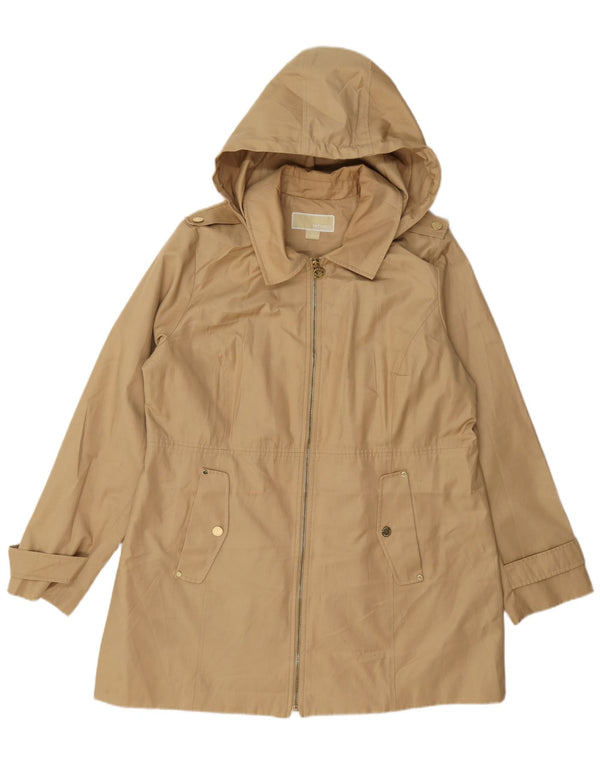 Michael Kors Damen Regenjacke mit Kapuze UK 18 XL Beige Baumwolle