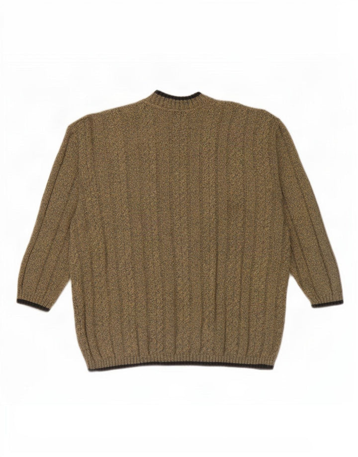 Vintage Herren Rollkragenpullover Pullover Small Beige Polyacryl