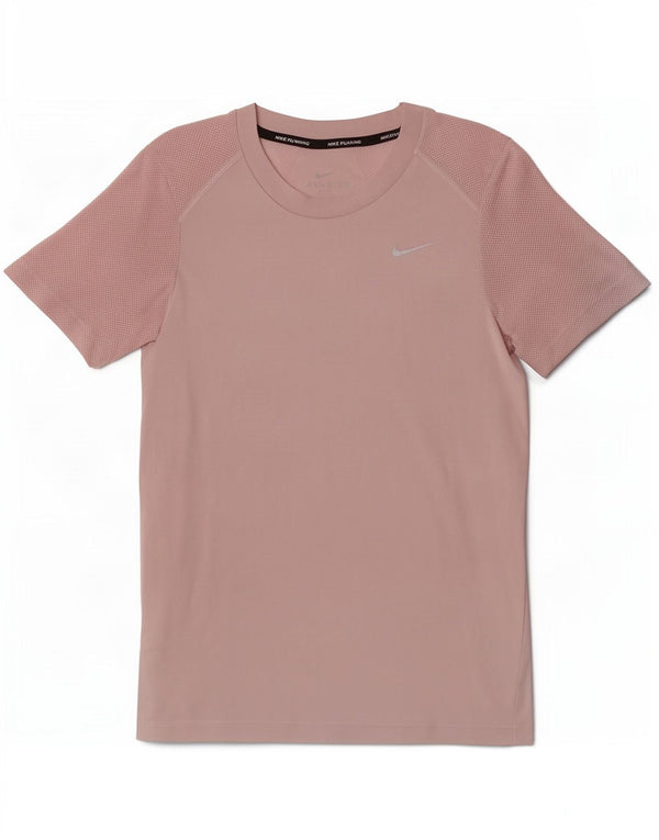 Nike Damen Dri Fit T-Shirt Top UK 10 Small Pink Polyester