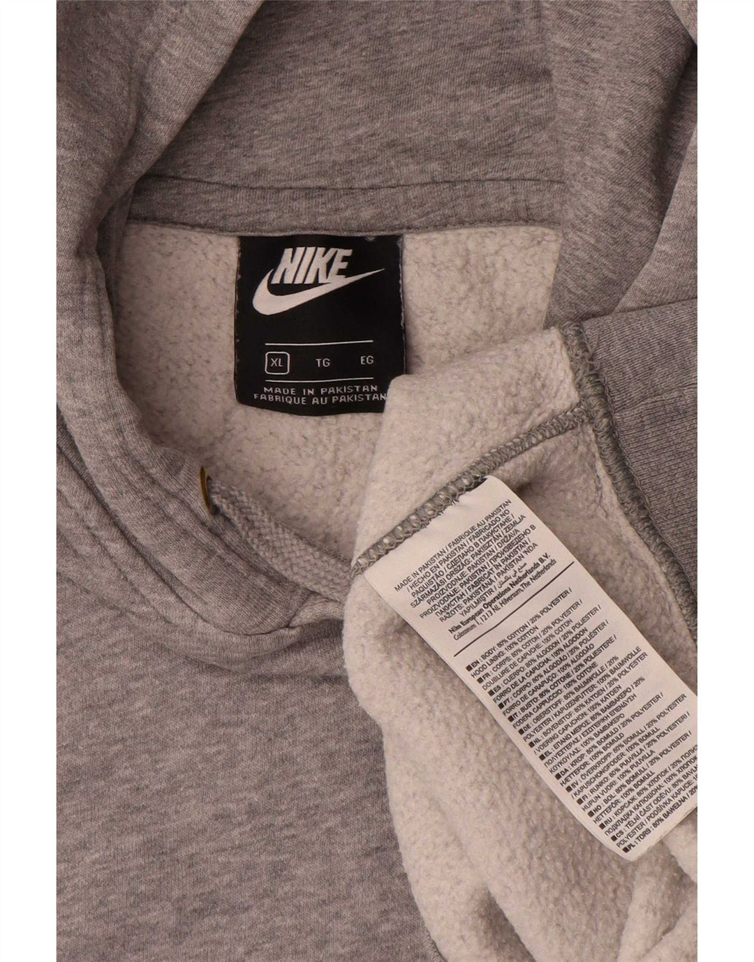 Nike Herren Kapuzenpullover XL Grau gefleckte Baumwolle