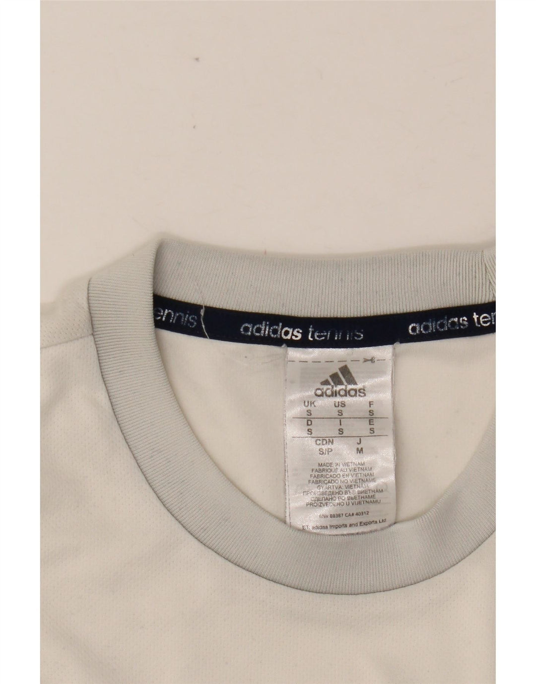 ADIDAS Herren Tennis T-Shirt Top Small Weiß Colourblock Polyester