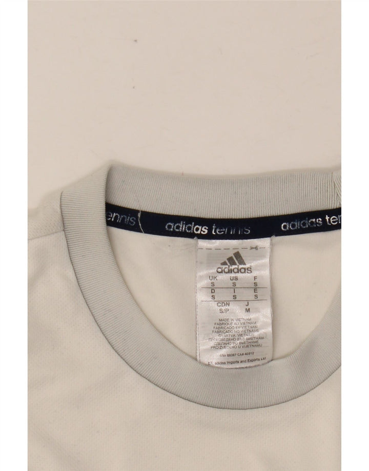 ADIDAS Herren Tennis T-Shirt Top Small Weiß Colourblock Polyester
