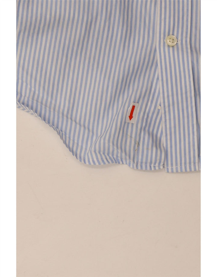 GANT Herren The Banker Regular Fit Kurzarmhemd Mittelblauer Nadelstreifen