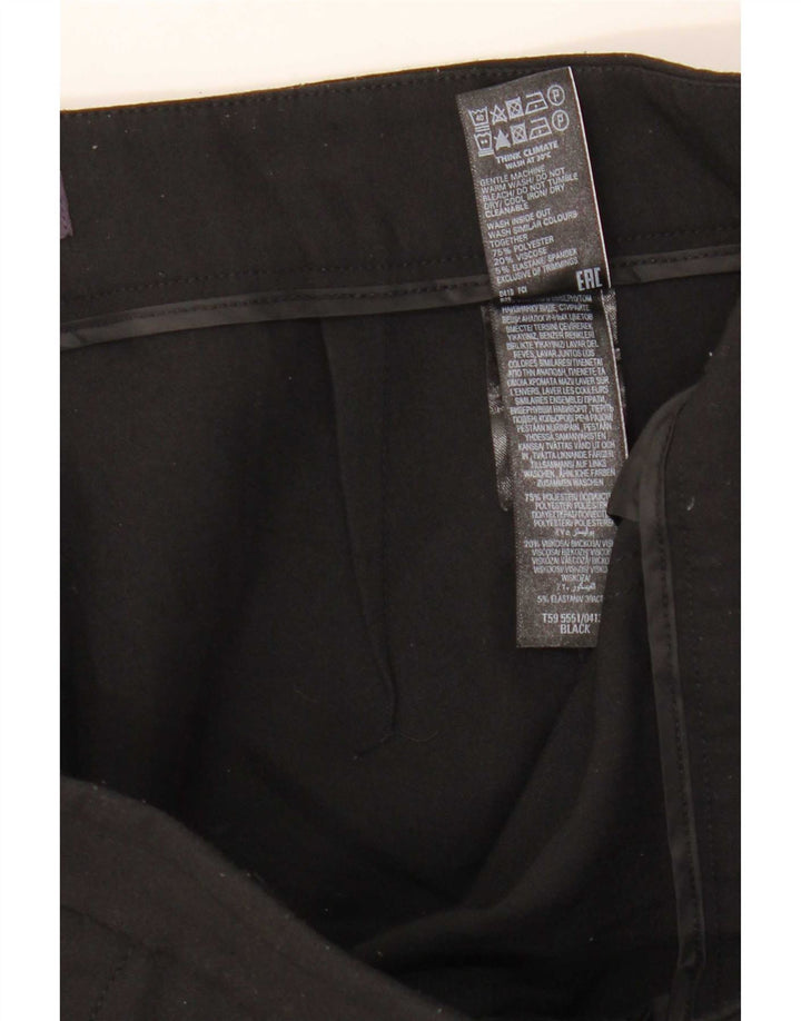 Marks & Spencer Damen gerade verkürzte Hose UK 12 Medium W31 L23 Schwarz