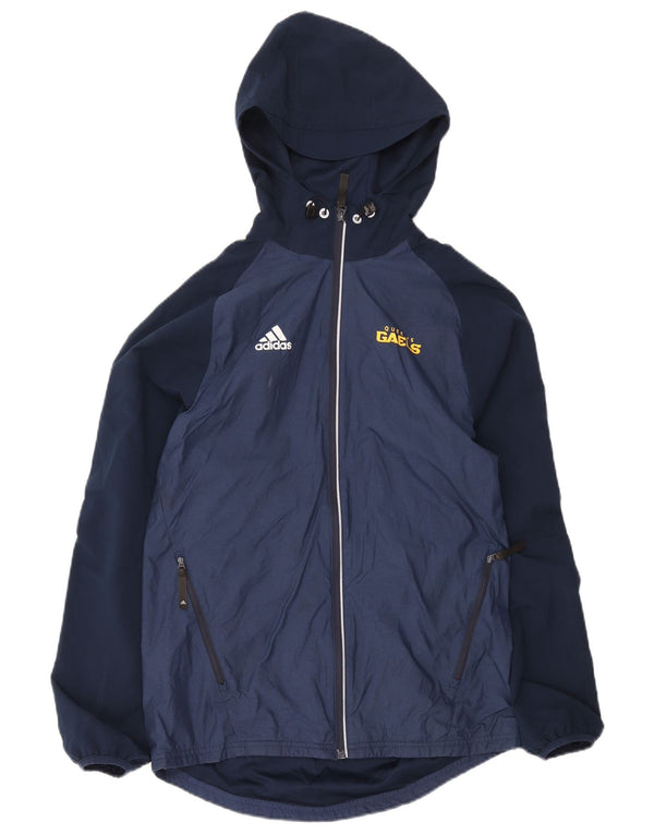 Adidas Herren-Regenjacke mit Kapuze, UK 36, Größe S, Marineblau, Colourblock-Nylon