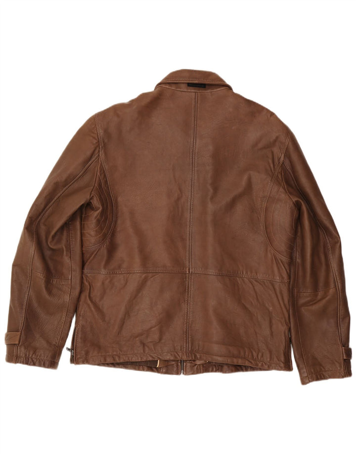 MILESTONE Herren-Lederjacke, Größe 40, großes braunes Leder