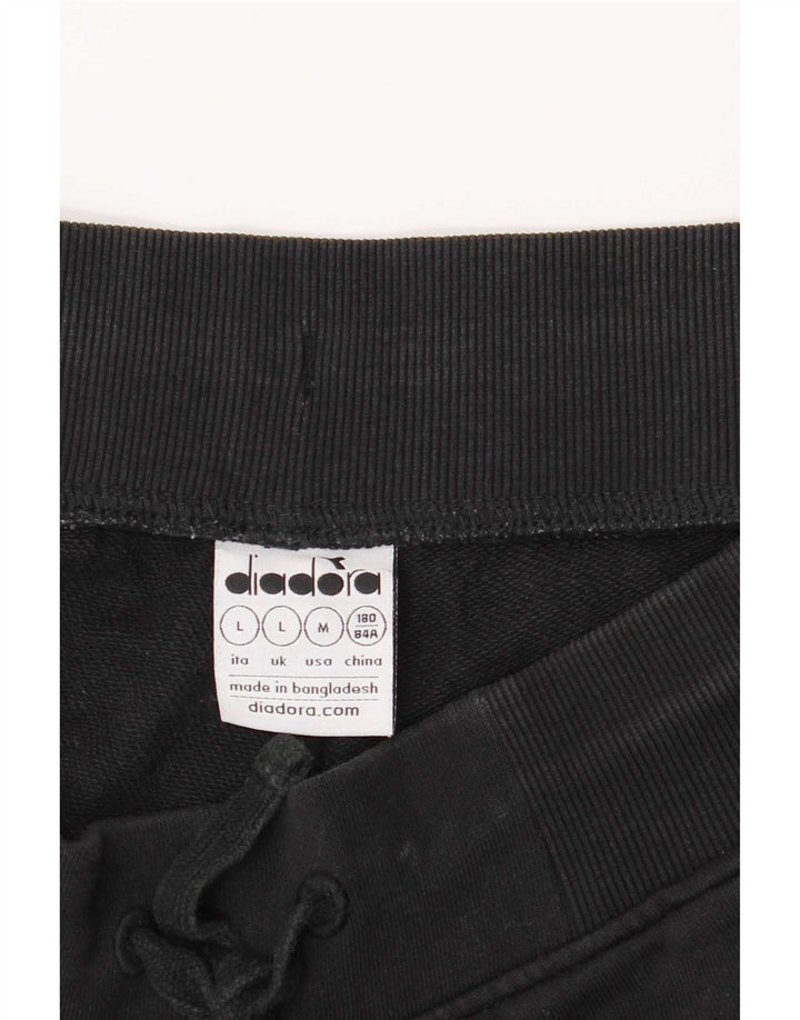 Diadora Herren-Sportshorts, große schwarze Baumwolle