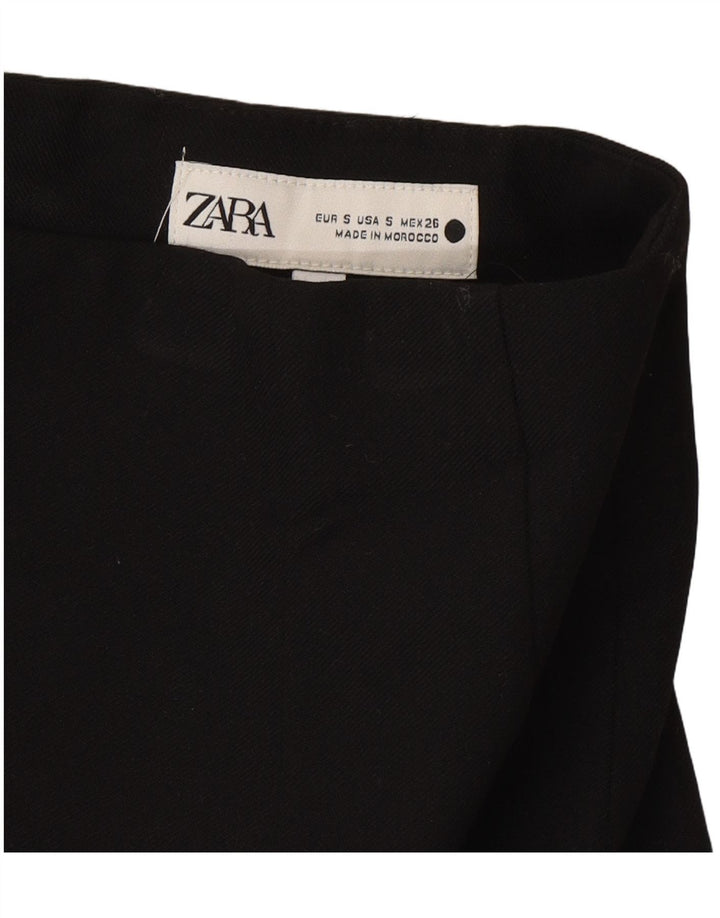 Zara Damen Minirock Small W26 Schwarz Polyester