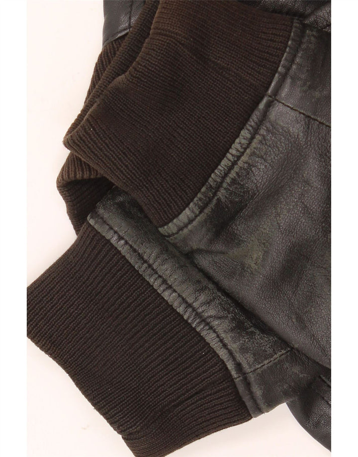 Zen Herren Lederjacke IT 54 XL Schwarzes Leder