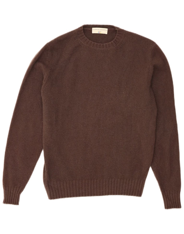 Filippo De Laurentiis Herren Pullover mit Rundhalsausschnitt IT 50 Mittelbraun