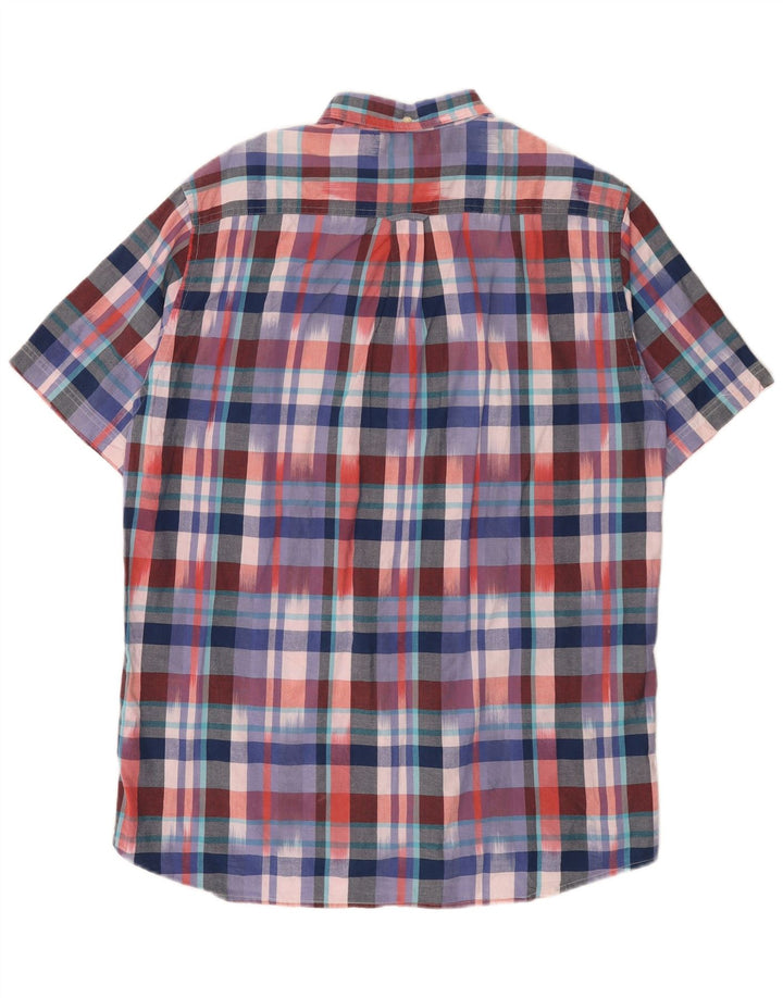 Gant Herren-Kurzarmhemd, Größe 16 1/2 41/42, großes mehrfarbiges Karomuster