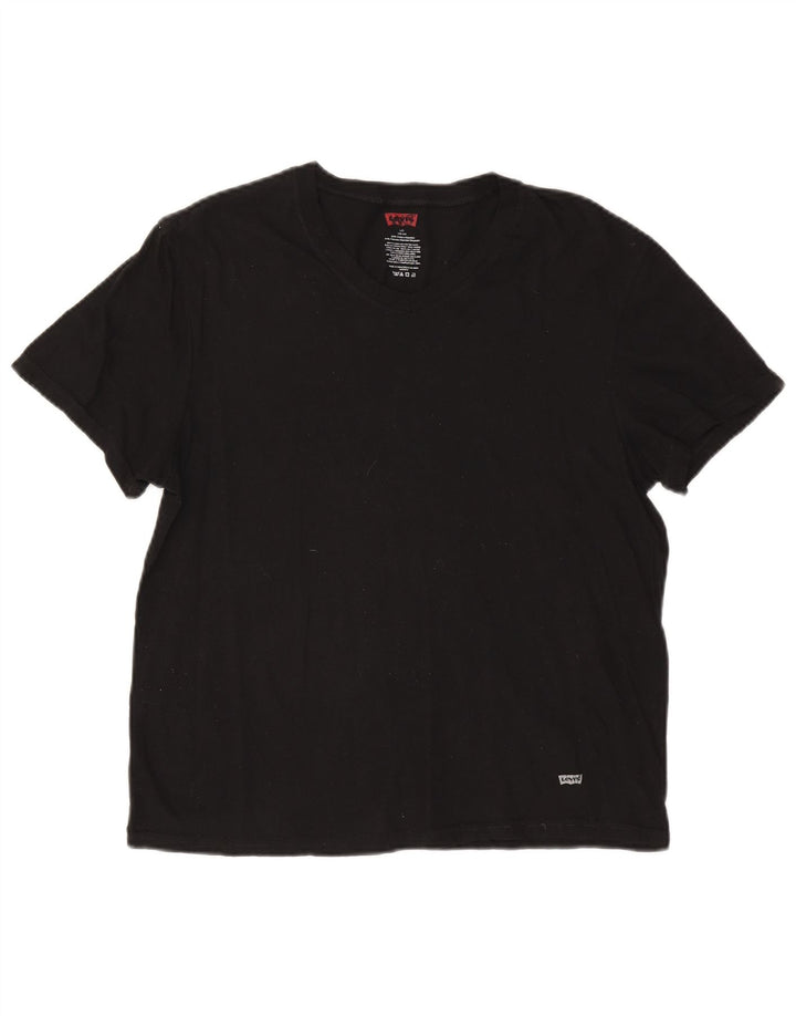 Levi's Damen T-Shirt Top EU 42/44 Große schwarze Baumwolle