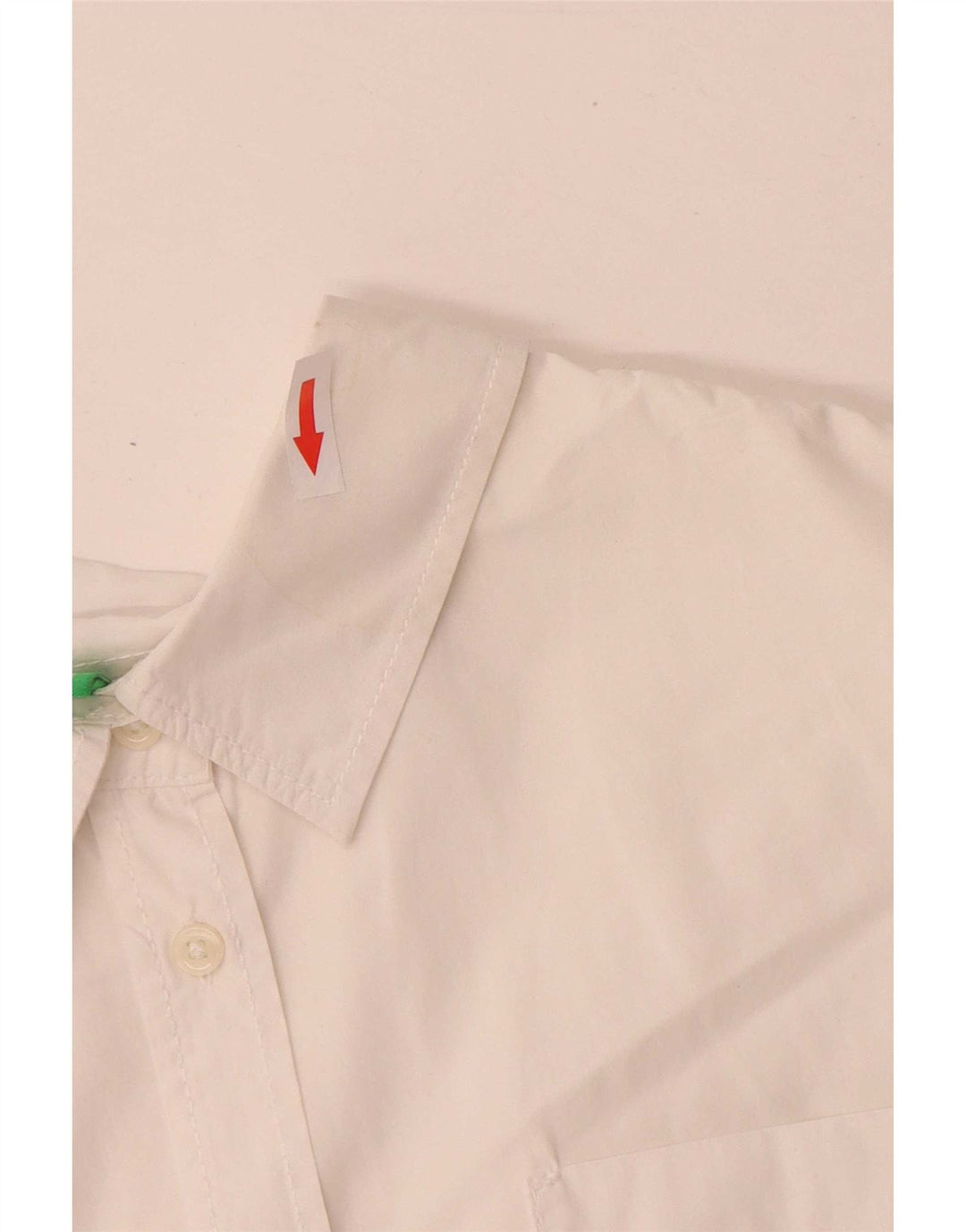 Benetton Damen Overshirt-Hemd UK 14 Mittelweiße Baumwolle