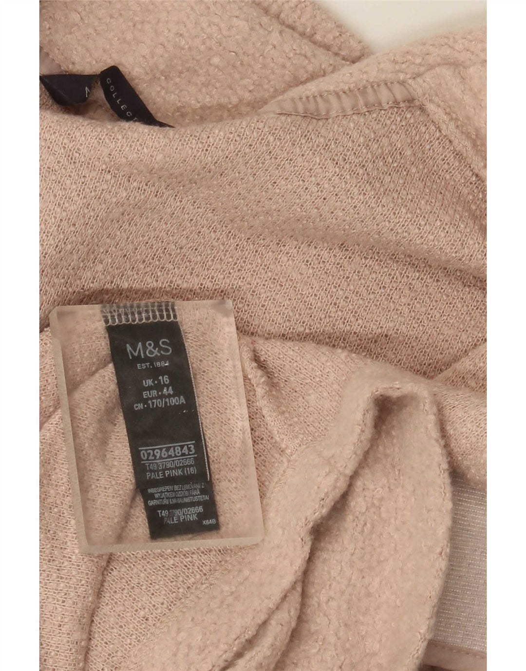 Marks & Spencer Damen Longline-Cardigan-Pullover UK 16 Large Pink Polyester