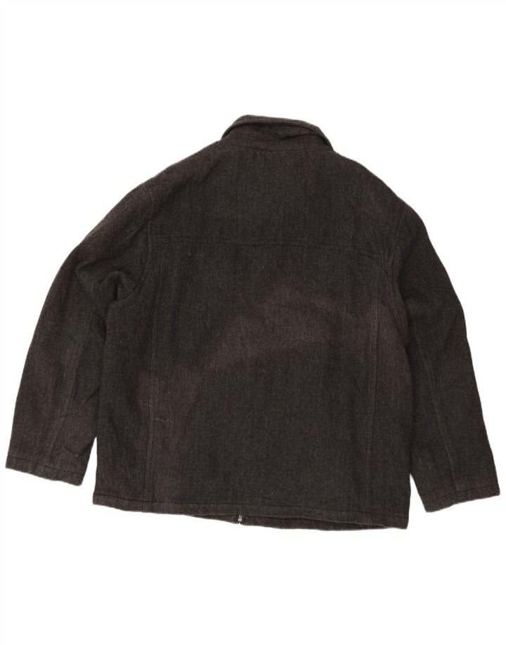 Dockers Herren Bomberjacke UK 42 XL Graue Fischgrätenwolle
