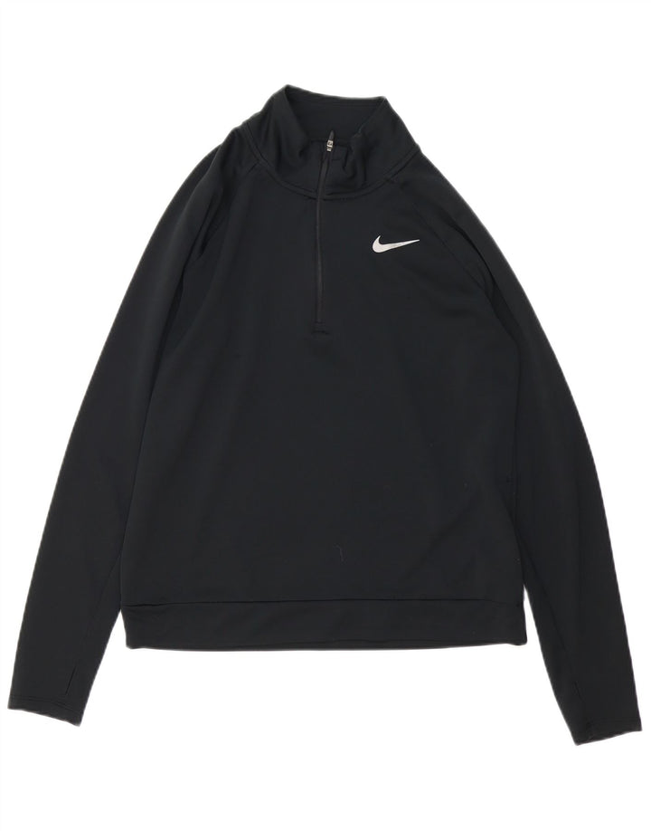 NIKE Damen Dri Fit Pullover-Trainingsanzug mit Reißverschluss, UK 10, Größe S, Schwarz