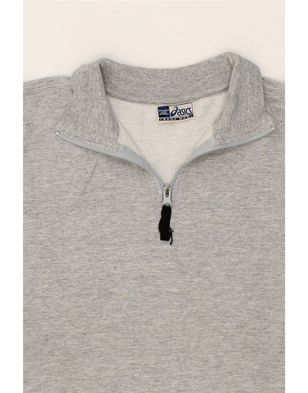 ASICS Mens Zip Neck Sweatshirt Jumper Large Grey Cotton Vintage Asics and Second-Hand Asics from Messina Hembry 