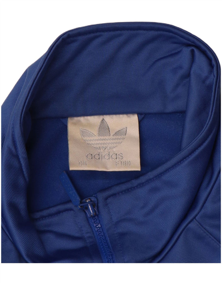 Adidas Herren-Trainingsanzug-Oberteiljacke UK 40/42 Mittelblaues Colourblock-Polyester
