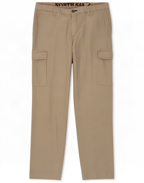 North Sails Mens Straight Cargo Trousers W36 L33 Beige Cotton