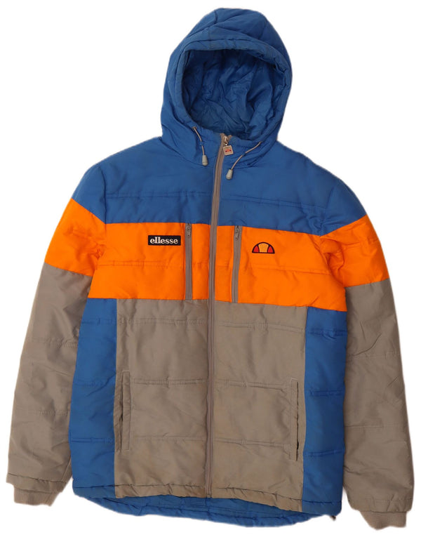 Ellesse Mens Graphic Wattierte Jacke UK 38 Medium Mehrfarbig Colourblock