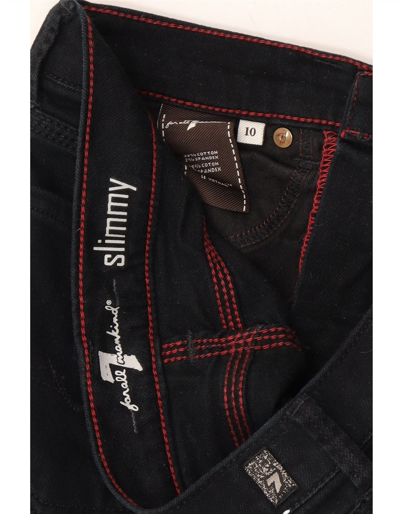 7 FOR ALL MANKIND Womens Slimmy Slim Jeans UK 10 Small W28 L26 Black Vintage 7 For All Mankind and Second-Hand 7 For All Mankind from Messina Hembry 