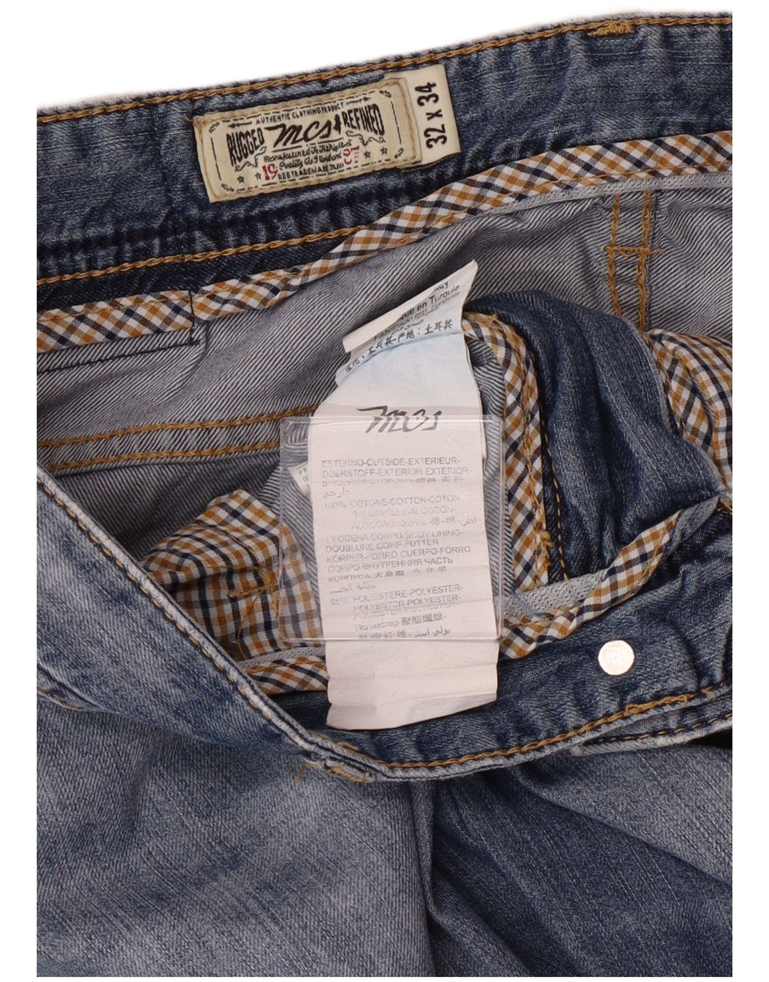 Marlboro Classics Herren Regular Fit Tapered Jeans W32 L34 Blaue Baumwolle