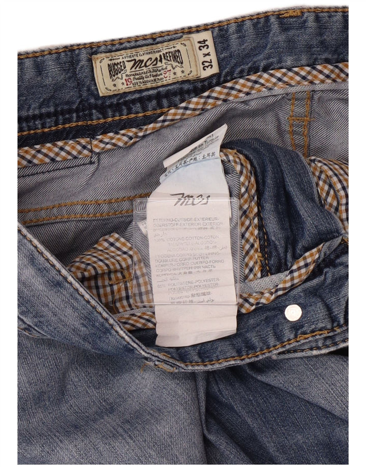 Marlboro Classics Herren Regular Fit Tapered Jeans W32 L34 Blaue Baumwolle