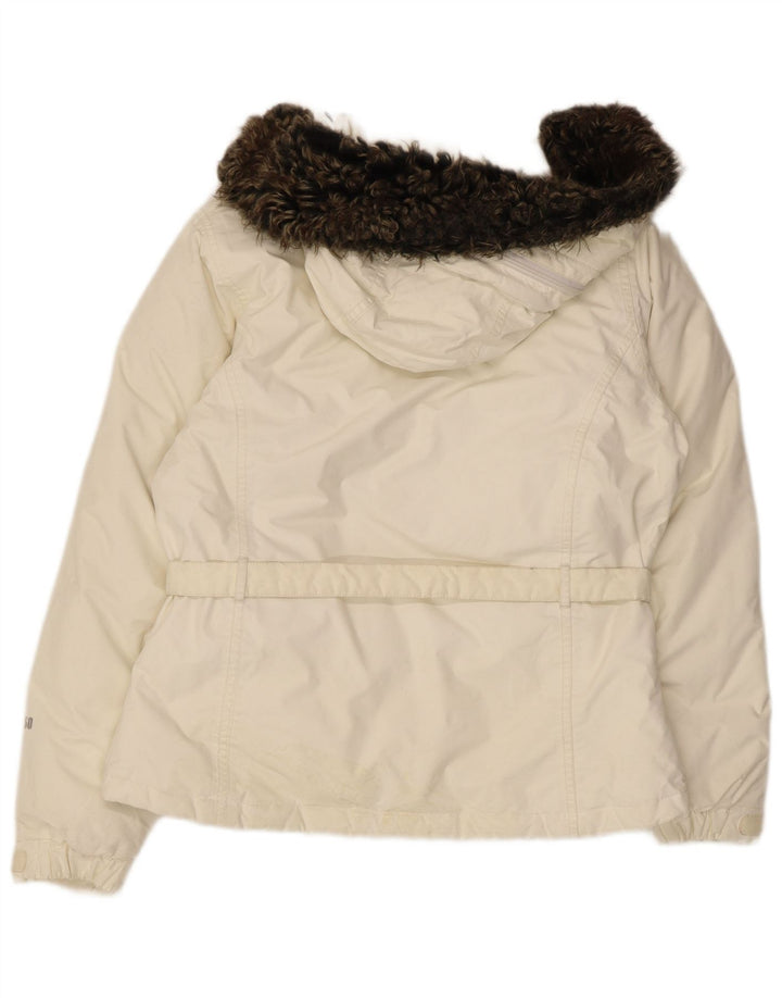 The North Face Wattierte Damenjacke mit Kapuze, UK 14, mittelbeigefarbenes Nylon