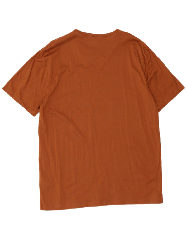 Reiss Herren T-Shirt Top 2XL Braun Baumwolle