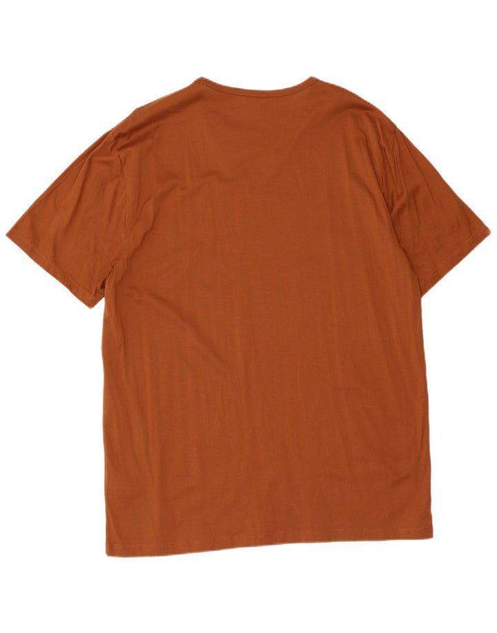 Reiss Herren T-Shirt Top 2XL Braun Baumwolle