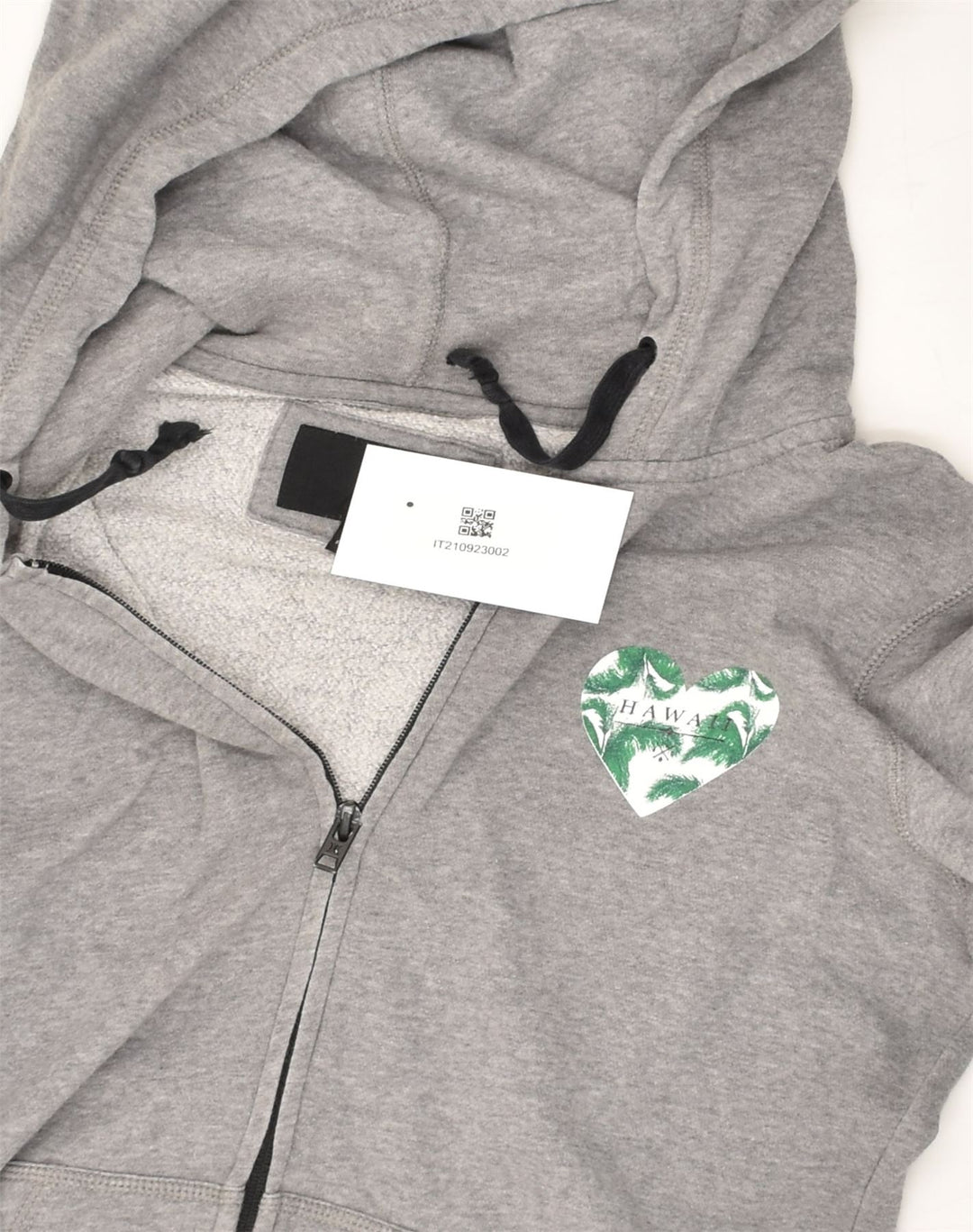 HURLEY Womens Graphic Zip Hoodie Sweater UK 10 Small Grey Cotton | Vintage Hurley | Thrift | Second-Hand Hurley | Used Clothing | Messina Hembry 