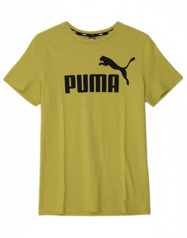 Puma Jungen Graphic T-Shirt Top 13–14 Jahre, grüne Baumwolle