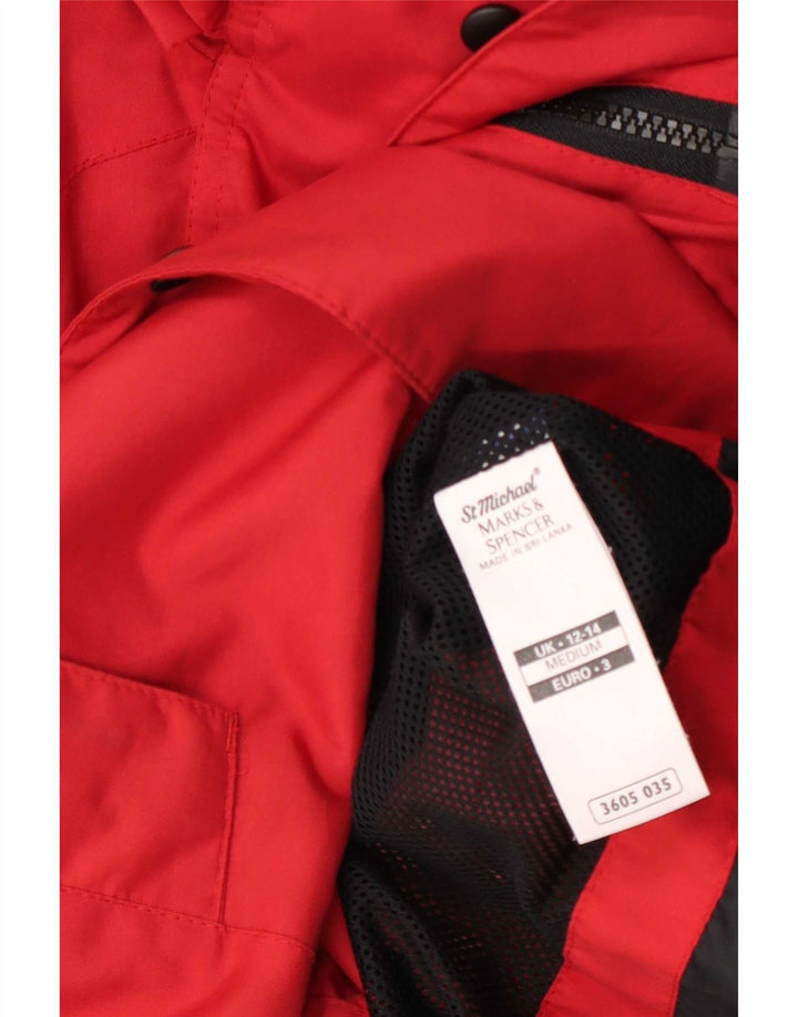 Marks & Spencer Damen Übergroßer Regenmantel UK 12/14 Mittelrotes Polyester