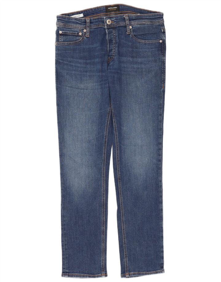 JACK & JONES Herren GLENN Slim Jeans W32 L30 Blaue Baumwolle