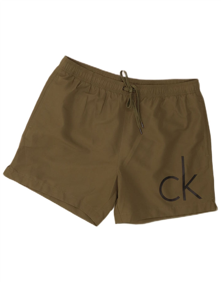 Calvin Klein Herren Badeshorts mit Grafik, groß, Khaki, Polyester
