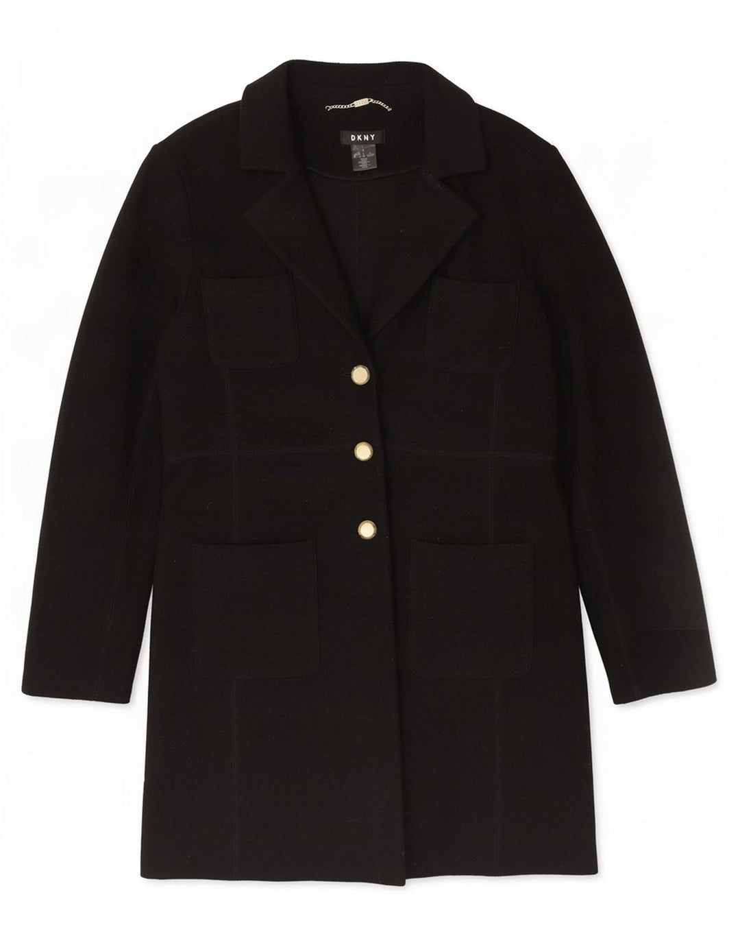 Dkny Damenmantel US 8 Mittelschwarze Wolle