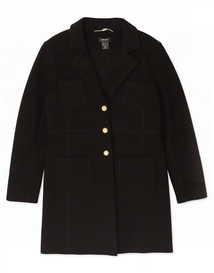 Dkny Damenmantel US 8 Mittelschwarze Wolle