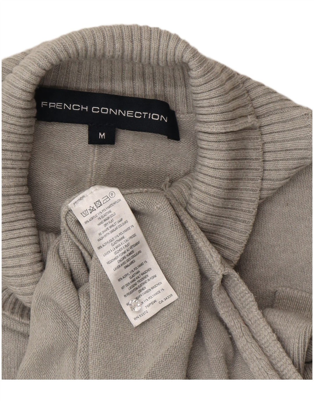 French Connection Rollkragenpullover für Damen, Gr. 14, Mittelgrau