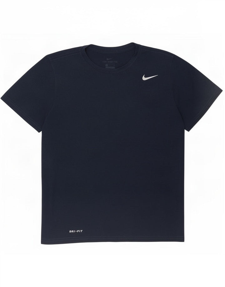 Nike Herren Dri Fit T-Shirt Top Small Marineblau Polyester