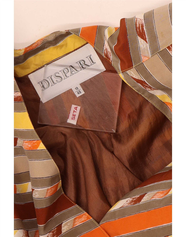 Vintage Damen 4-Knopf-Blazerjacke IT 48 XL Mehrfarbig gestreift