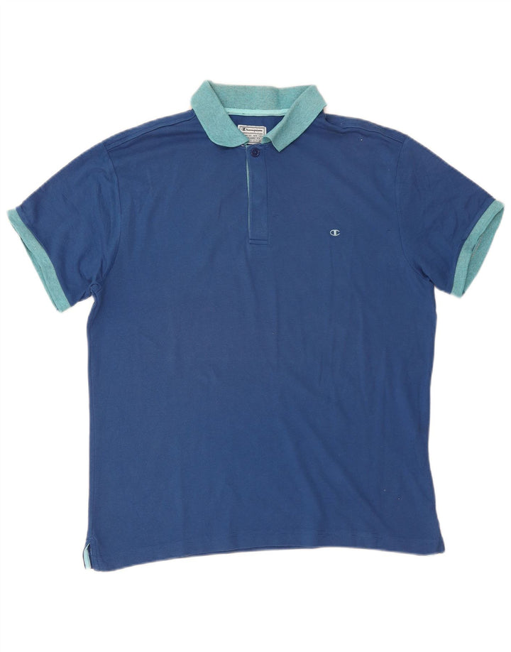 CHAMPION Herren Rugby-Poloshirt aus mittelblauer Baumwolle