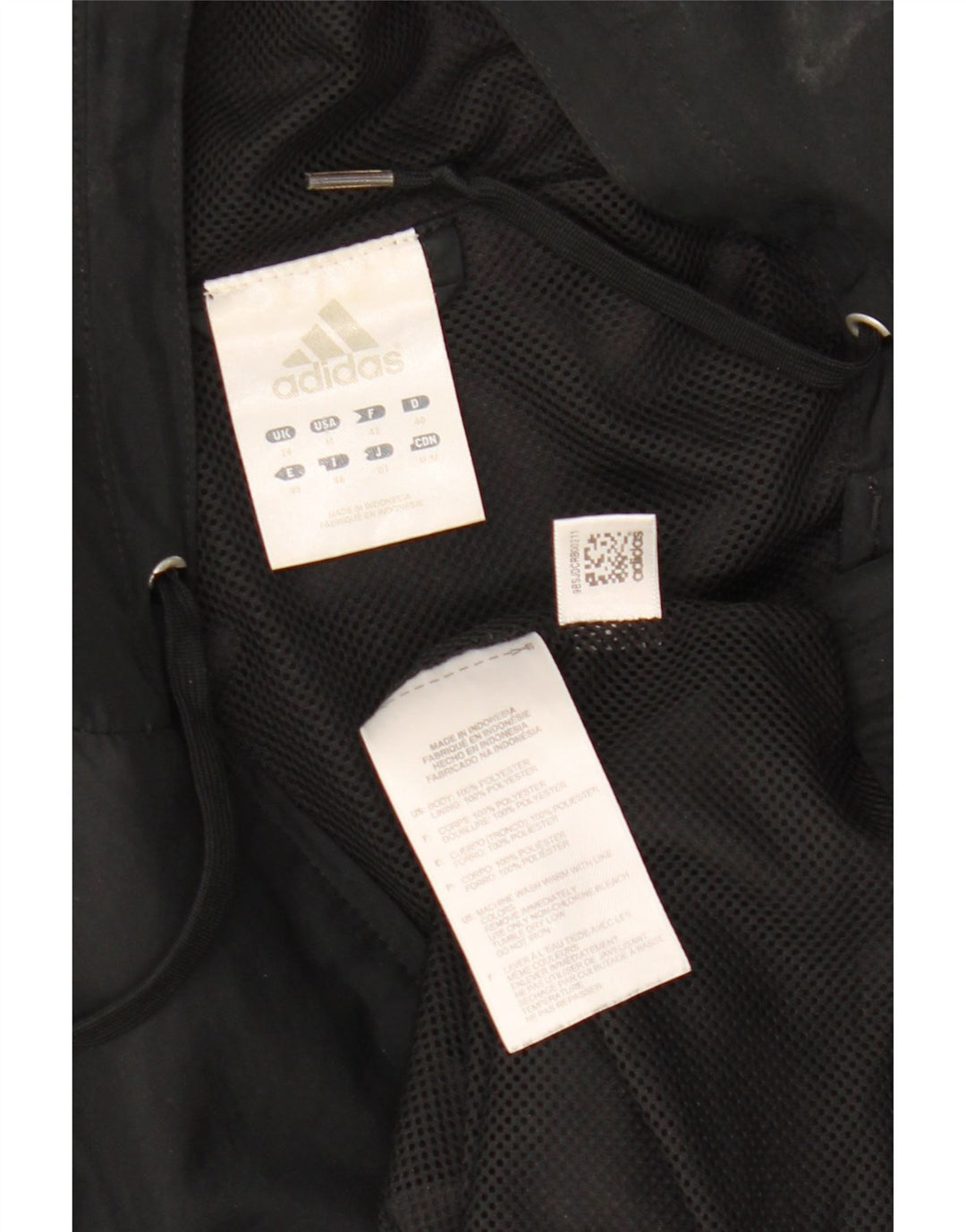 Adidas Damen-Trainingsanzug mit Kapuze, Top-Jacke, UK 14, Größe L, Schwarz, Polyester