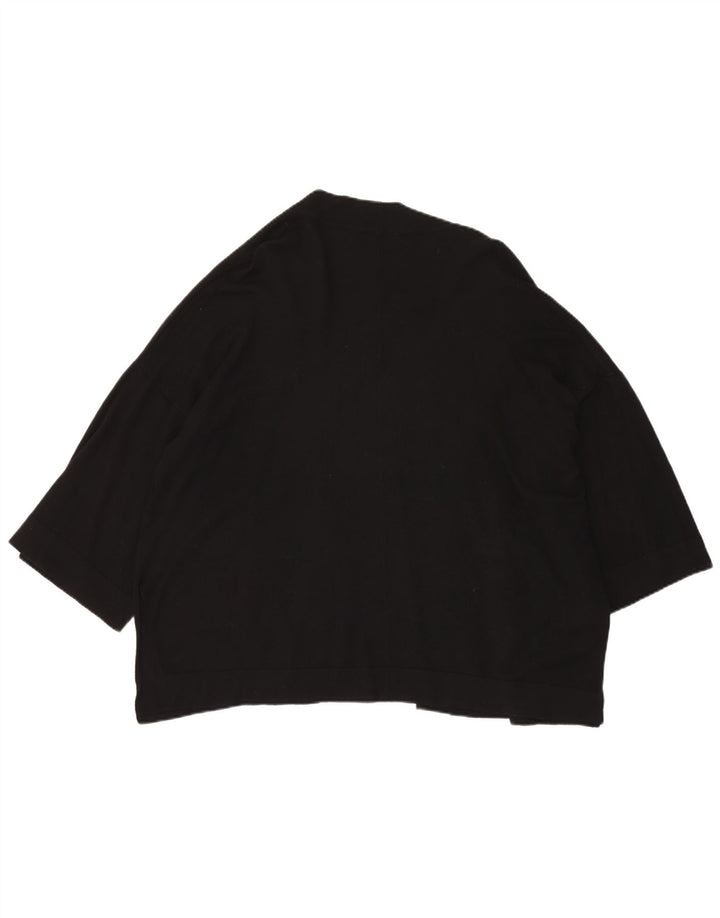 ZARA Damen-Strickjacke, übergroß, 3/4-Ärmel, offen, Gr. 10, Schwarz