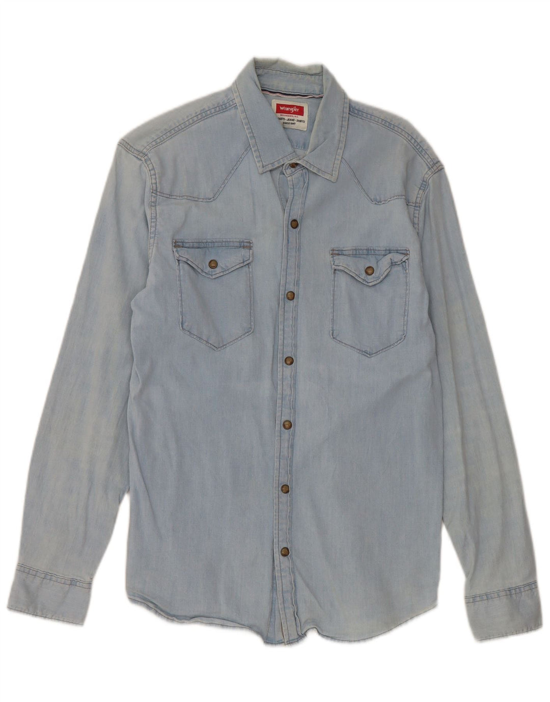 Wrangler Herren-Jeanshemd aus mittelblauer Baumwolle