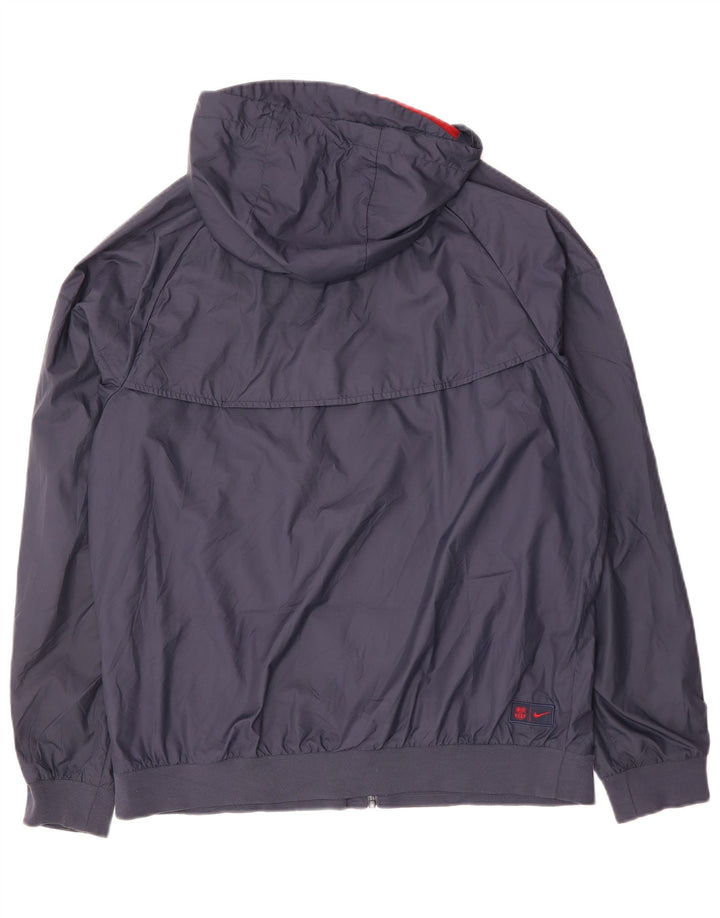 NIKE Herren Barcelona Kapuzen-Trainingsanzug-Oberteil, große Jacke aus marineblauem Polyester
