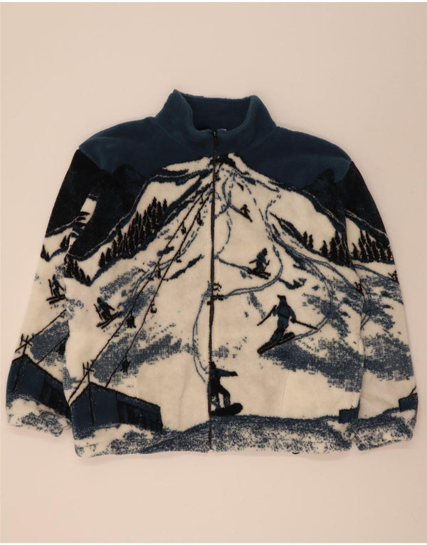 Galloway Herren-Fleecejacke mit abstraktem Muster, UK 44, 2XL, Blau, Farbblock