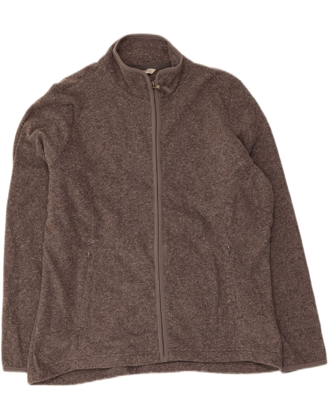 Marks & Spencer Damen Fleecejacke UK 16 Large Grau geflecktes Polyester