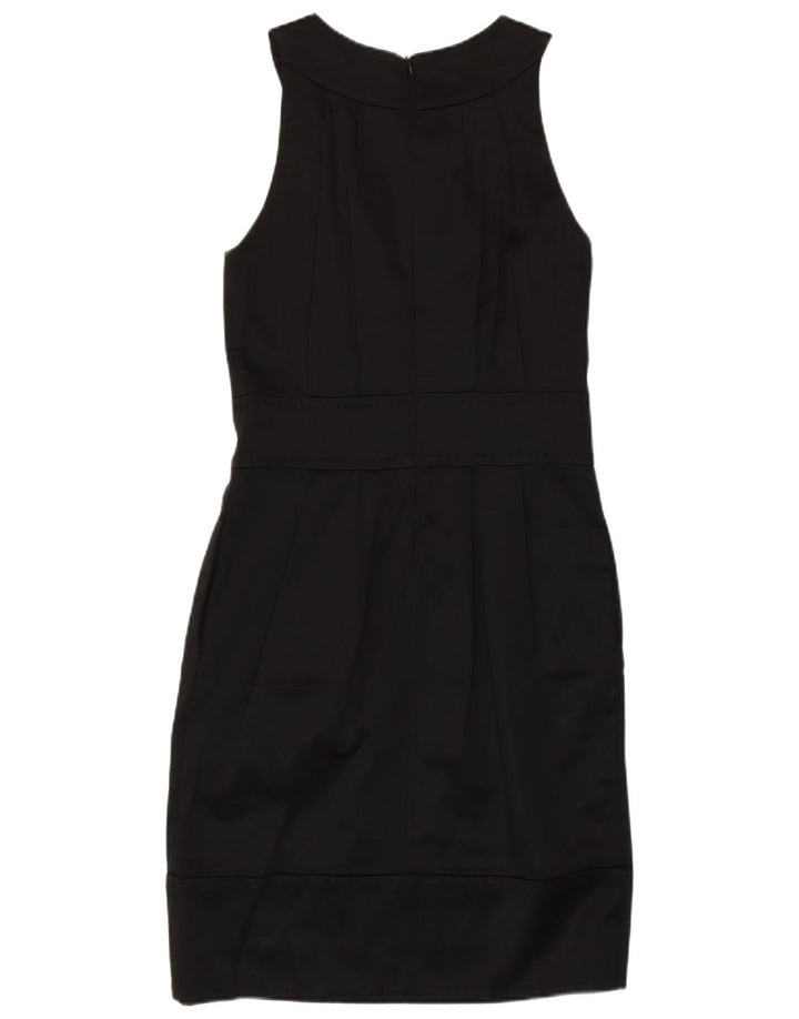 Massimo Dutti Damen Ärmelloses Etuikleid EU 38 Small Schwarze Baumwolle