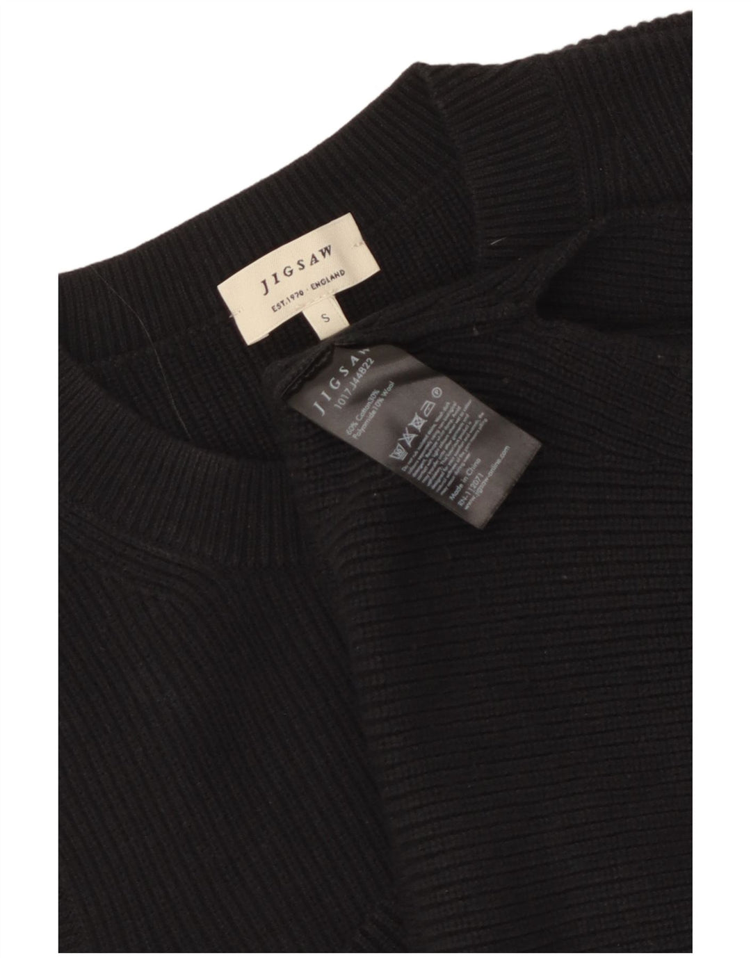 JIGSAW Damen Weste Tank Top UK 10 Small Schwarz Baumwolle