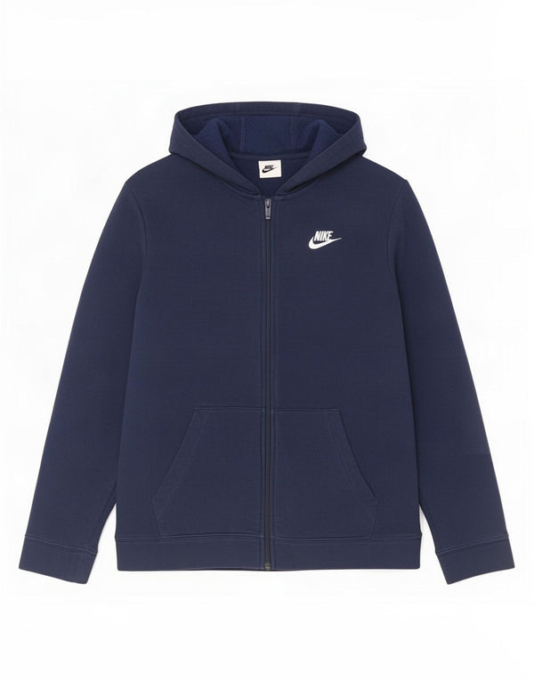 Nike Jungen-Kapuzenpullover mit Reißverschluss, 13–14 Jahre, XL, Marineblau, Baumwolle